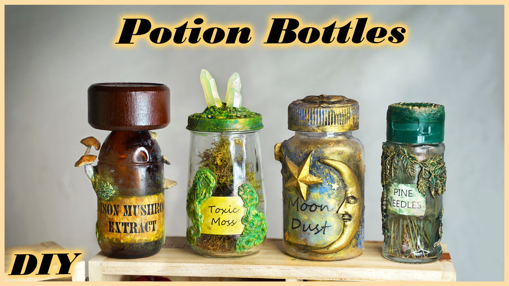 DIY Halloween Potion Bottles/Magical ingredients from waste materials | Witch spellcasting