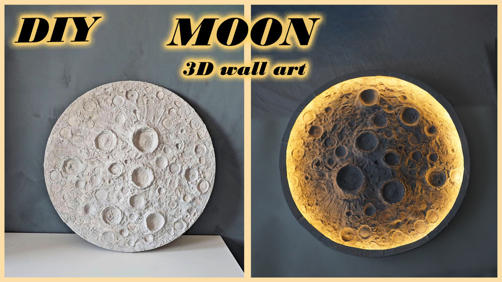 Making MOON lamp | DIY moon 3D textured wall art