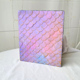 Hand decorated A5 Mermaid theme ring binder 'lilac gold'