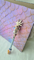 Hand decorated A5 Mermaid theme ring binder 'lilac gold'