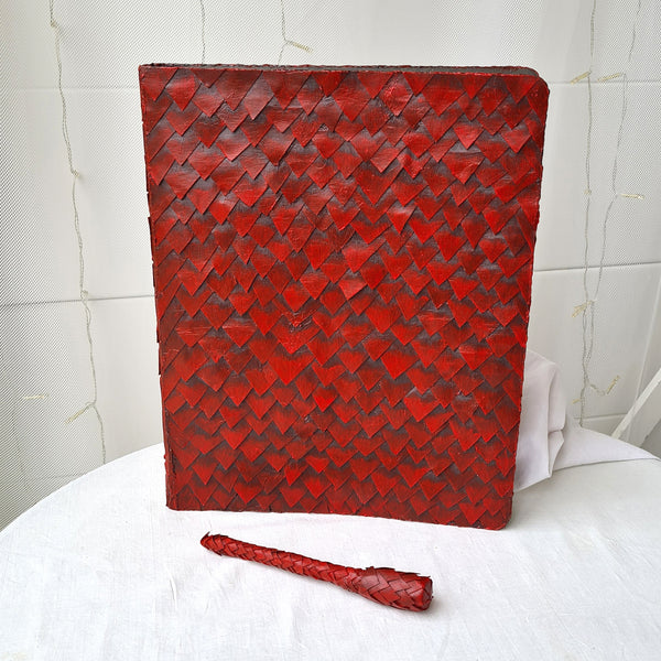 Hand decorated A4 ring binder 'red dragon'