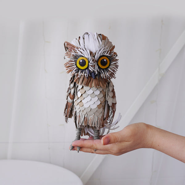 Handmade paper mache owl Angela