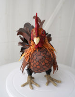 Paper mache Serama bantam rooster/chicken