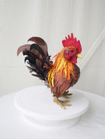 Paper mache Serama bantam rooster/chicken