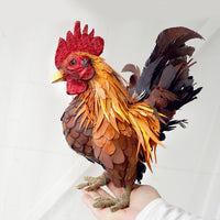 Paper mache Serama bantam rooster/chicken