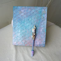 Hand decorated A5 Mermaid theme ring binder 'pink teal'