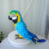 Handmade paper mache Blue and gold macaw parrot