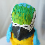 Handmade paper mache Blue and gold macaw parrot