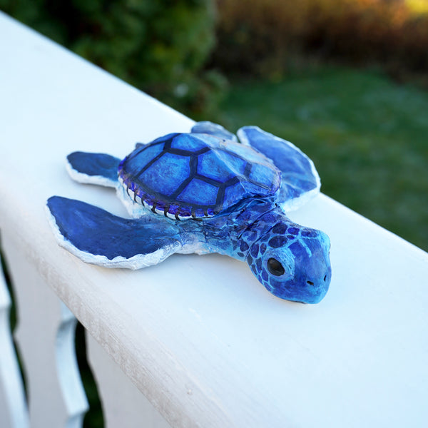 Handmade Paper mache sea Turtle