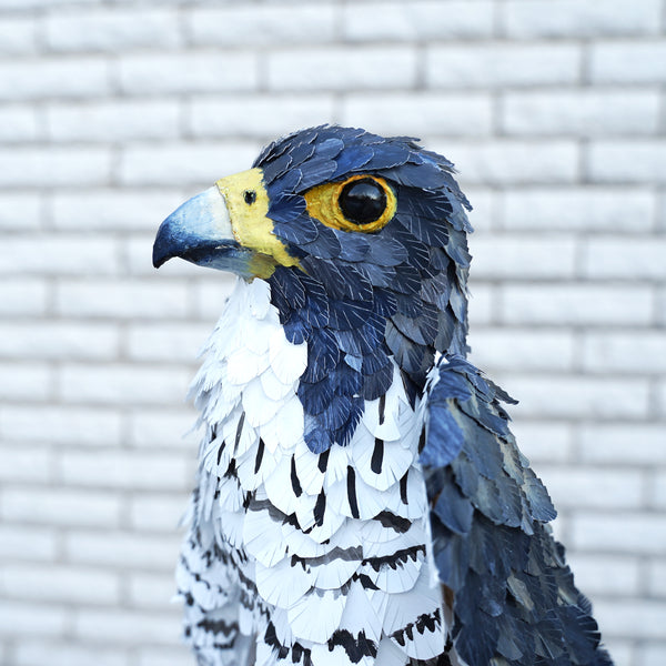 Handmade Paper mache Falcon bird