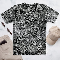 Men's T-shirt 'black doodles'