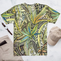 Men's T-shirt 'green watercolor doodles'