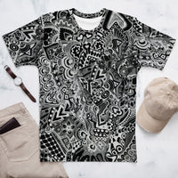 Men's T-shirt 'black doodles'