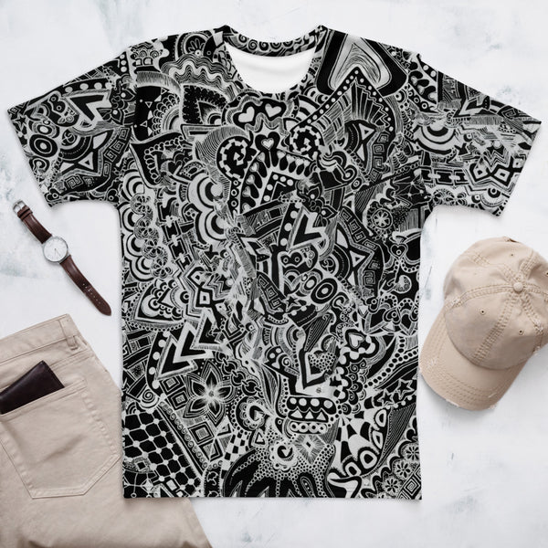 Men's T-shirt 'black doodles'