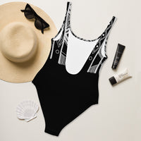 One-Piece Swimsuit 'black mud cloth'