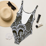 One-Piece Swimsuit 'dark doodles'