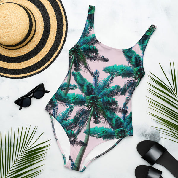 One-Piece Swimsuit 'palm trees'