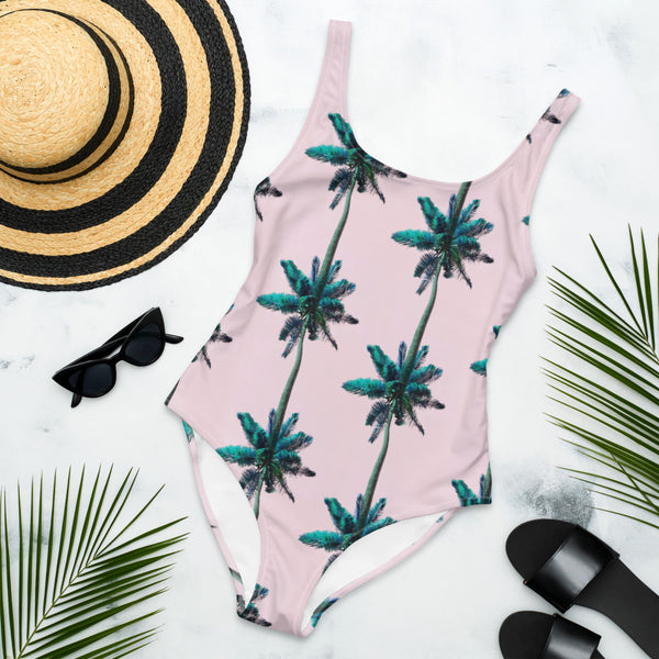 One-Piece Swimsuit 'palm trees pattern'