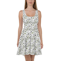 Skater Dress 'green flowers'