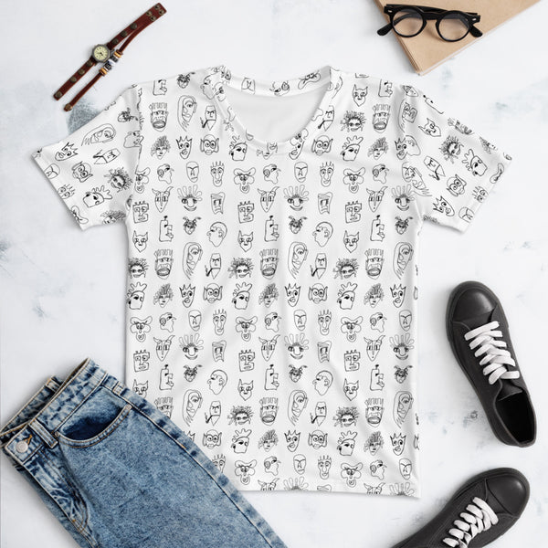 Women's T-shirt 'faces on white'