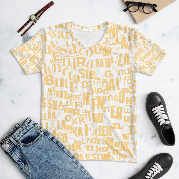 Women's T-shirt 'letters yellow'