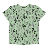 Youth crew neck t-shirt 'green ferns'