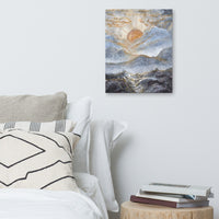 Canvas painting 'mountain range at sunset'