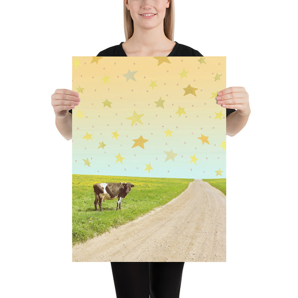 Poster 'cow and stars'