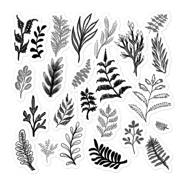 Bubble-free stickers 'ferns'