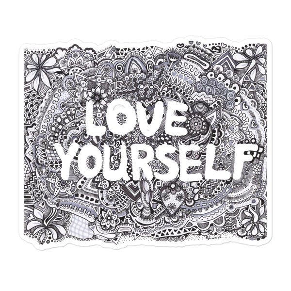 Bubble-free stickers 'love youself'