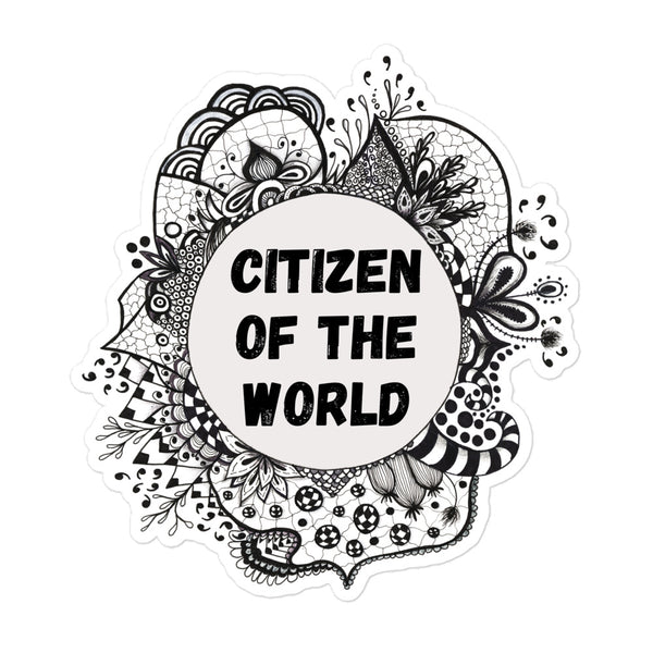 Bubble-free stickers 'citizen of the world'