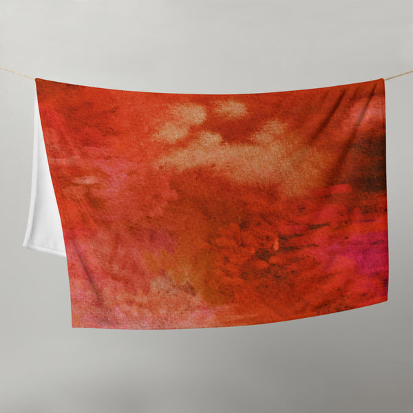 Throw Blanket 'red watercolor'