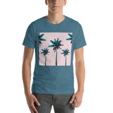 Short-Sleeve Unisex T-Shirt 'Pink sky and palm trees'