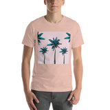 Short-Sleeve Unisex T-Shirt 'Pink sky and palm trees'