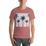 Short-Sleeve Unisex T-Shirt 'Pink sky and palm trees'